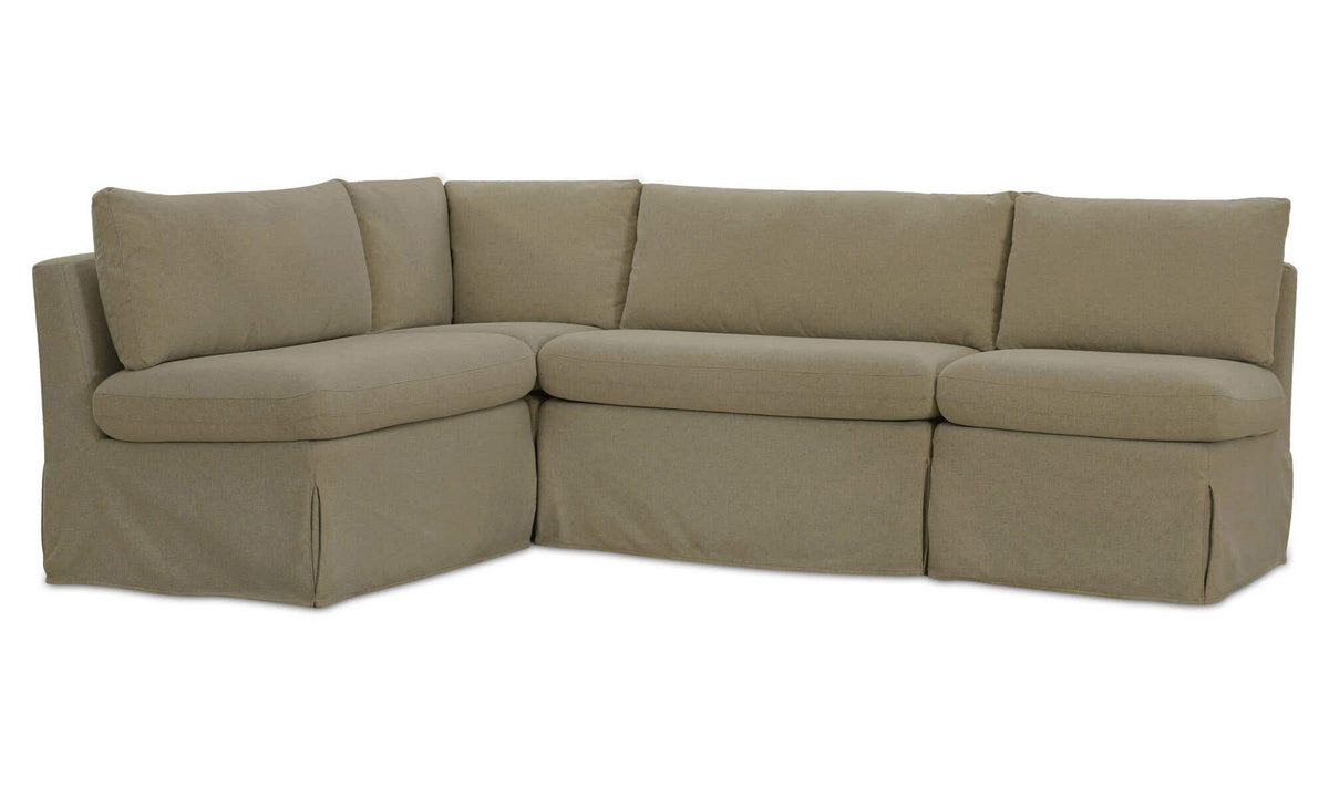 Fable Olive 96 in L-Shape Slipcover Dining Banquette - Ornate Home