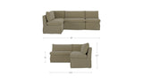 Fable Olive 96 in L-Shape Slipcover Dining Banquette - Ornate Home