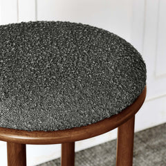 Fable Walnut/Charcoal Boucle Fabric Bar Stools (Set of 2) - Ornate Home