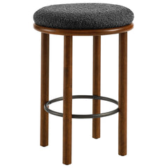 Fable Walnut/Charcoal Boucle Fabric Counter Stools (Set of 2) - Ornate Home