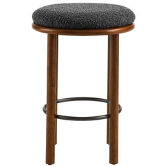 Fable Walnut/Charcoal Boucle Fabric Counter Stools (Set of 2) - Ornate Home