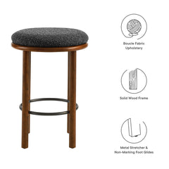 Fable Walnut/Charcoal Boucle Fabric Counter Stools (Set of 2) - Ornate Home