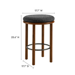 Fable Walnut/Charcoal Boucle Fabric Counter Stools (Set of 2) - Ornate Home