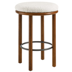 Fable Walnut/Ivory Boucle Fabric Counter Stools (Set of 2) - Ornate Home