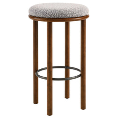 Fable Walnut/Taupe Boucle Fabric Bar Stools (Set of 2) - Ornate Home