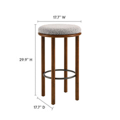 Fable Walnut/Taupe Boucle Fabric Bar Stools (Set of 2) - Ornate Home