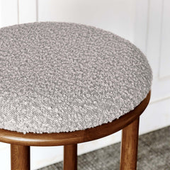 Fable Walnut/Taupe Boucle Fabric Bar Stools (Set of 2) - Ornate Home