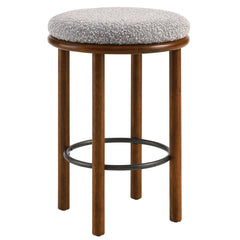 Fable Walnut/Taupe Boucle Fabric Counter Stools (Set of 2) - Ornate Home