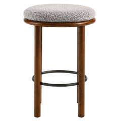 Fable Walnut/Taupe Boucle Fabric Counter Stools (Set of 2) - Ornate Home