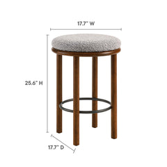 Fable Walnut/Taupe Boucle Fabric Counter Stools (Set of 2) - Ornate Home