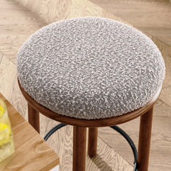 Fable Walnut/Taupe Boucle Fabric Counter Stools (Set of 2) - Ornate Home