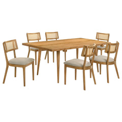 Fabra Honey Wheat 7-Piece 79-inch Rectangular Dining Set - Ornate Home