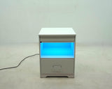 Fabre White High Gloss 1-drawer Extendable Top Nightstand Bedside Table - Ornate Home