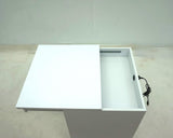 Fabre White High Gloss 1-drawer Extendable Top Nightstand Bedside Table - Ornate Home