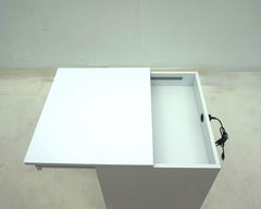 Fabre White High Gloss 1-drawer Extendable Top Nightstand Bedside Table - Ornate Home