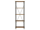 Factory Brown/Black Metal Bookcase - Ornate Home