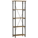Factory Brown/Black Metal Bookcase - Ornate Home