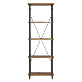 Factory Brown/Black Metal Bookcase - Ornate Home