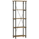 Factory Brown/Black Metal Bookcase - Ornate Home