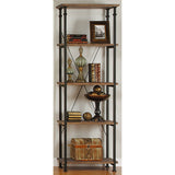 Factory Brown/Black Metal Bookcase - Ornate Home