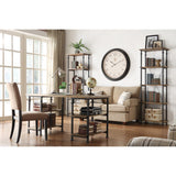 Factory Brown/Black Metal Bookcase - Ornate Home