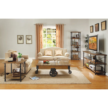 Factory Brown/Black Metal Bookcase - Ornate Home