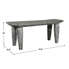 Fade To Black White Wood Bench - Ornate Home