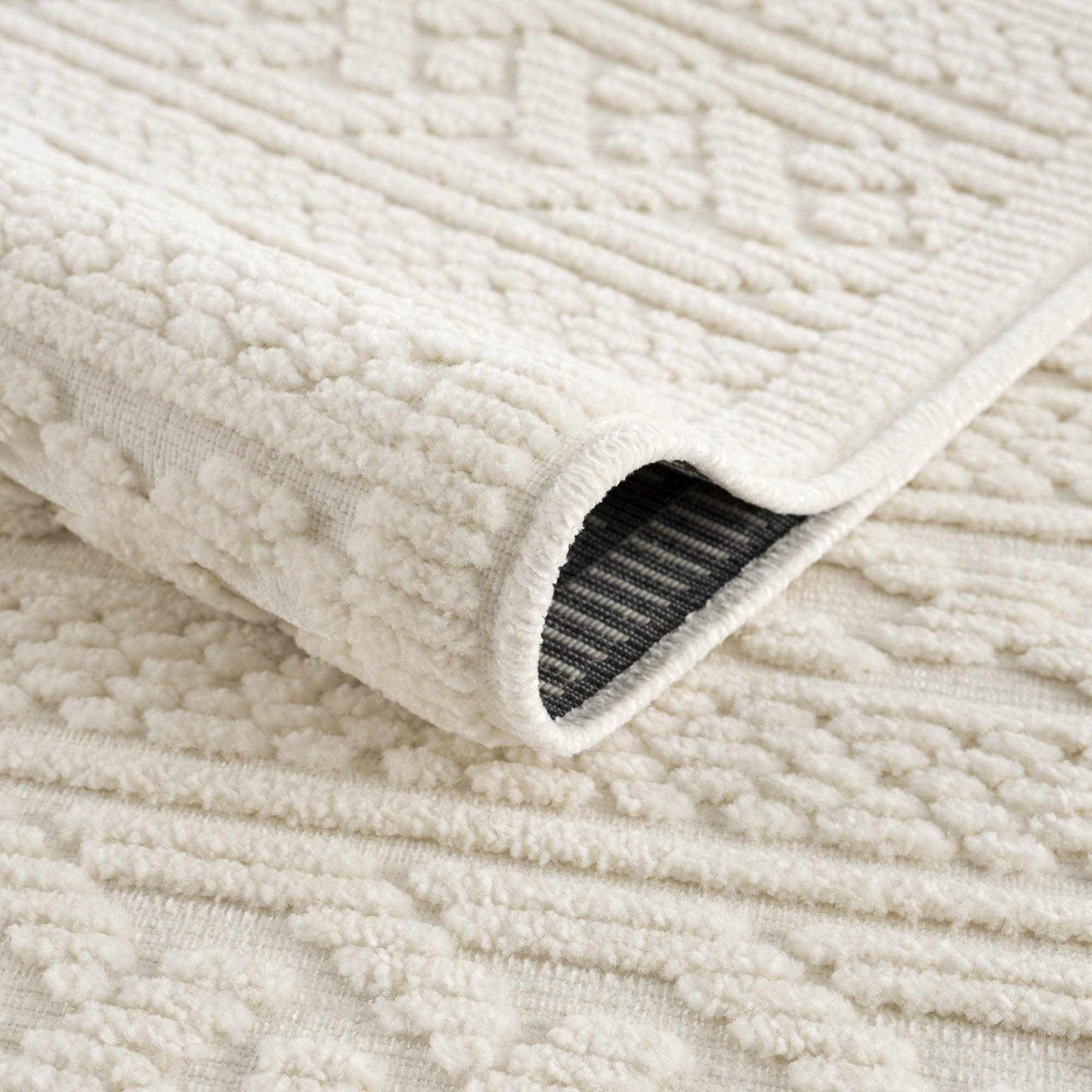 Fadey White 3D Washable Rug - Ornate Home