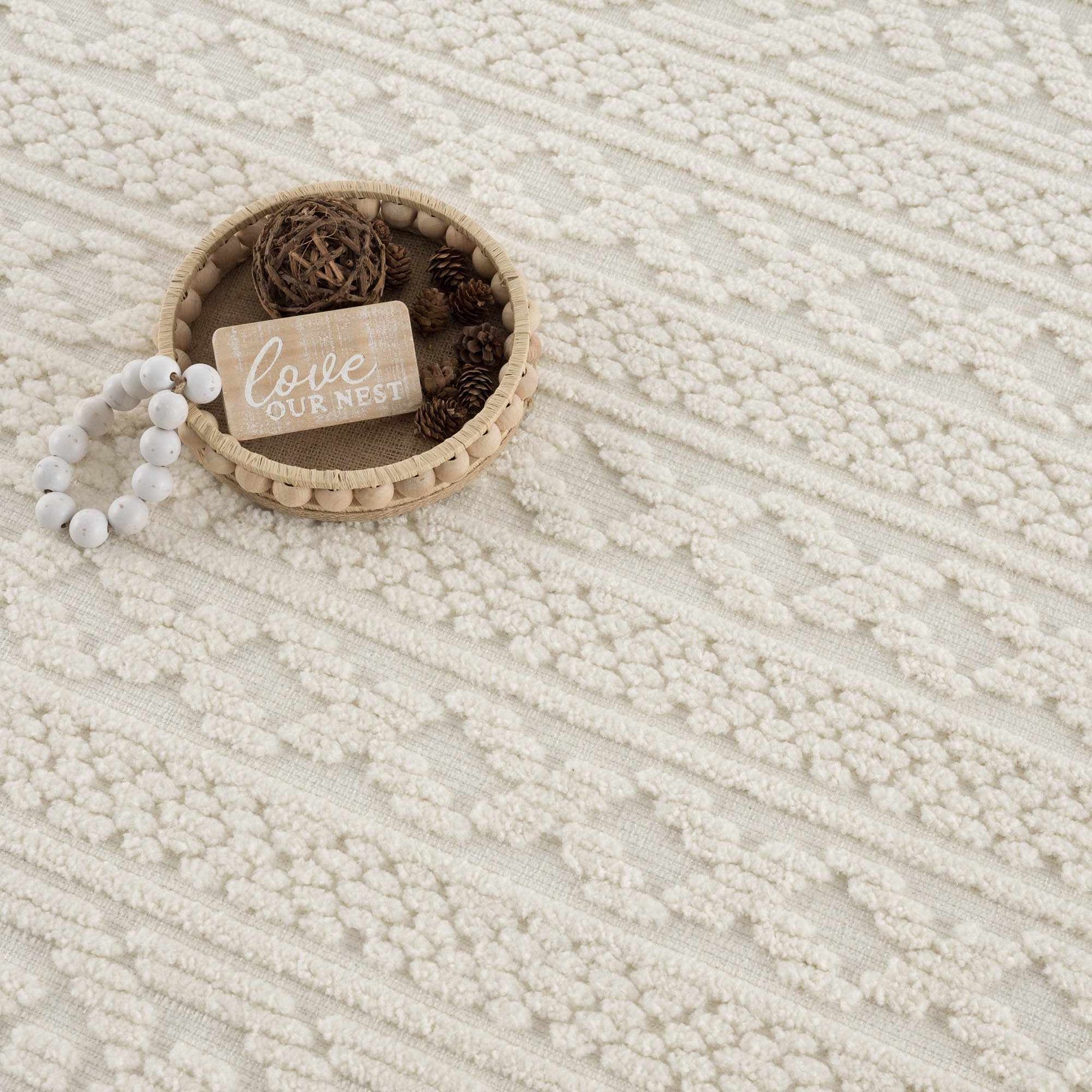 Fadey White 3D Washable Rug - Ornate Home