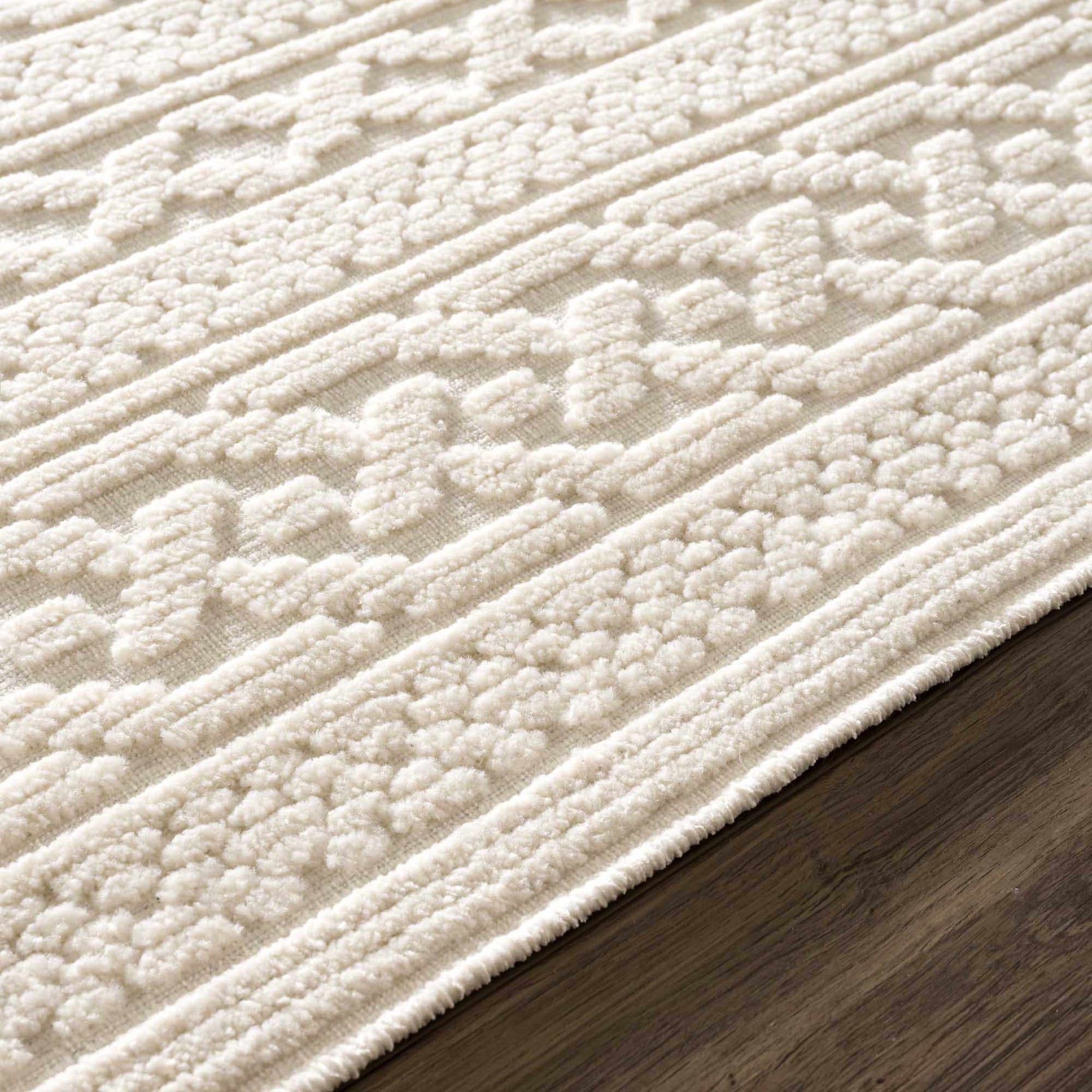Fadey White 3D Washable Rug - Ornate Home