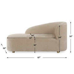 Fae Brown Arm Chaise Lounge - Ornate Home