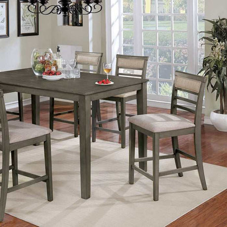 Fafnir Weathered Gray & Beige Counter Ht. Dining Room Set (Set of 7) - Ornate Home