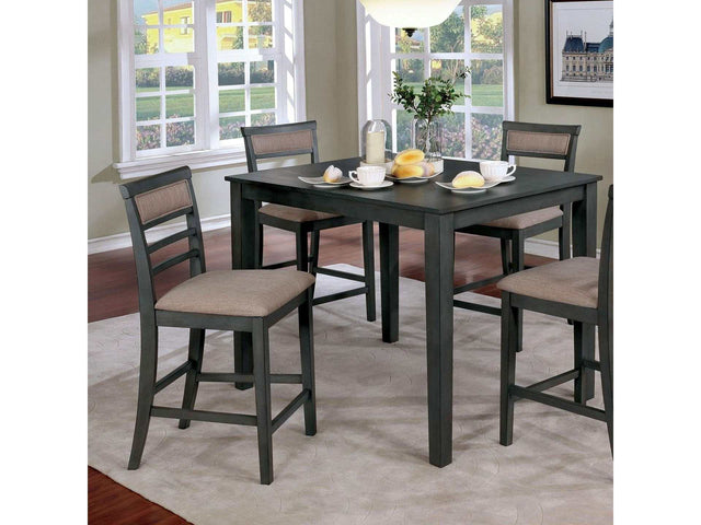 Fafnir Weathered Gray & Beige Dining Room Set (Set of 5) - Ornate Home