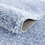 Faina Solid Aqua Shag Washable Area Rug - Clearance - Ornate Home