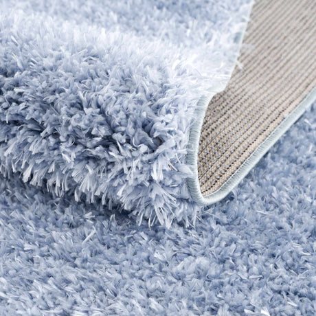 Faina Solid Aqua Shag Washable Area Rug - Clearance - Ornate Home