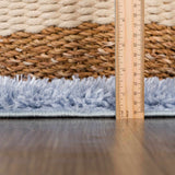 Faina Solid Aqua Shag Washable Area Rug - Clearance - Ornate Home
