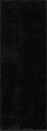 Faina Solid Black Shag Rug Washable - Ornate Home