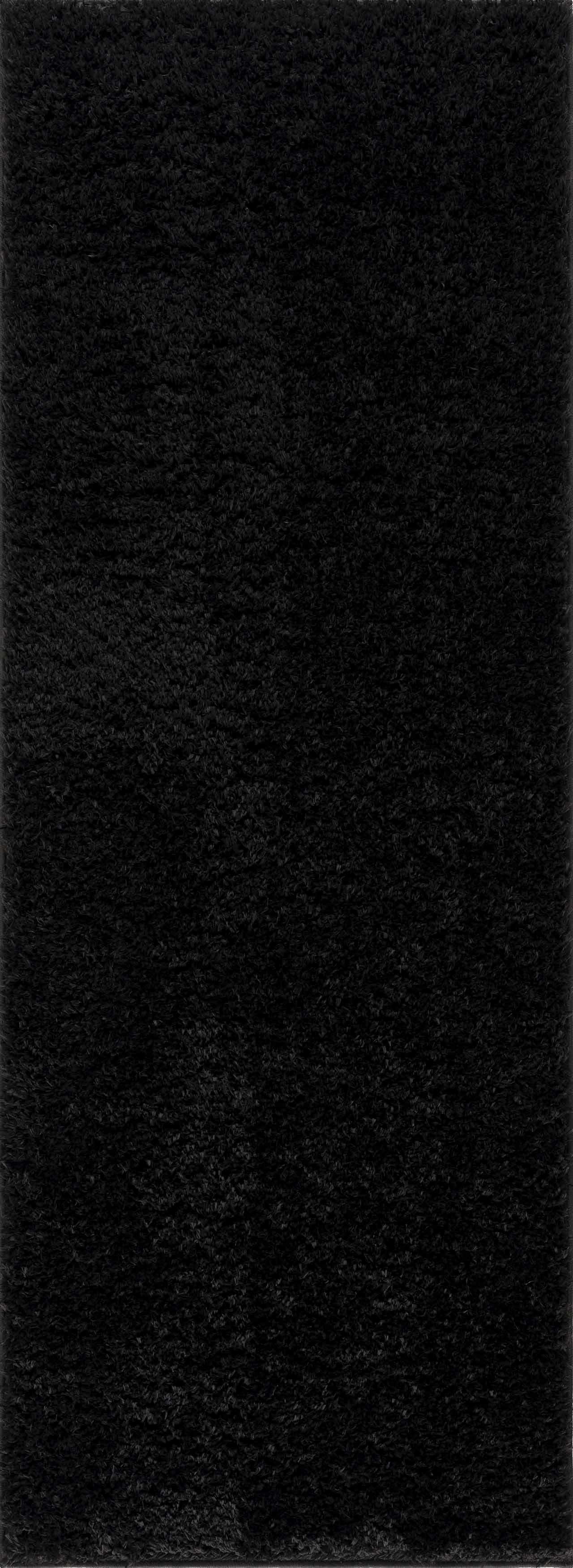 Faina Solid Black Shag Rug Washable - Ornate Home