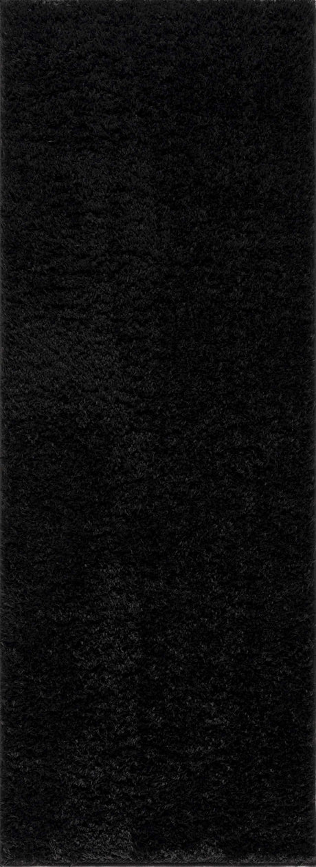 Faina Solid Black Shag Rug Washable - Ornate Home