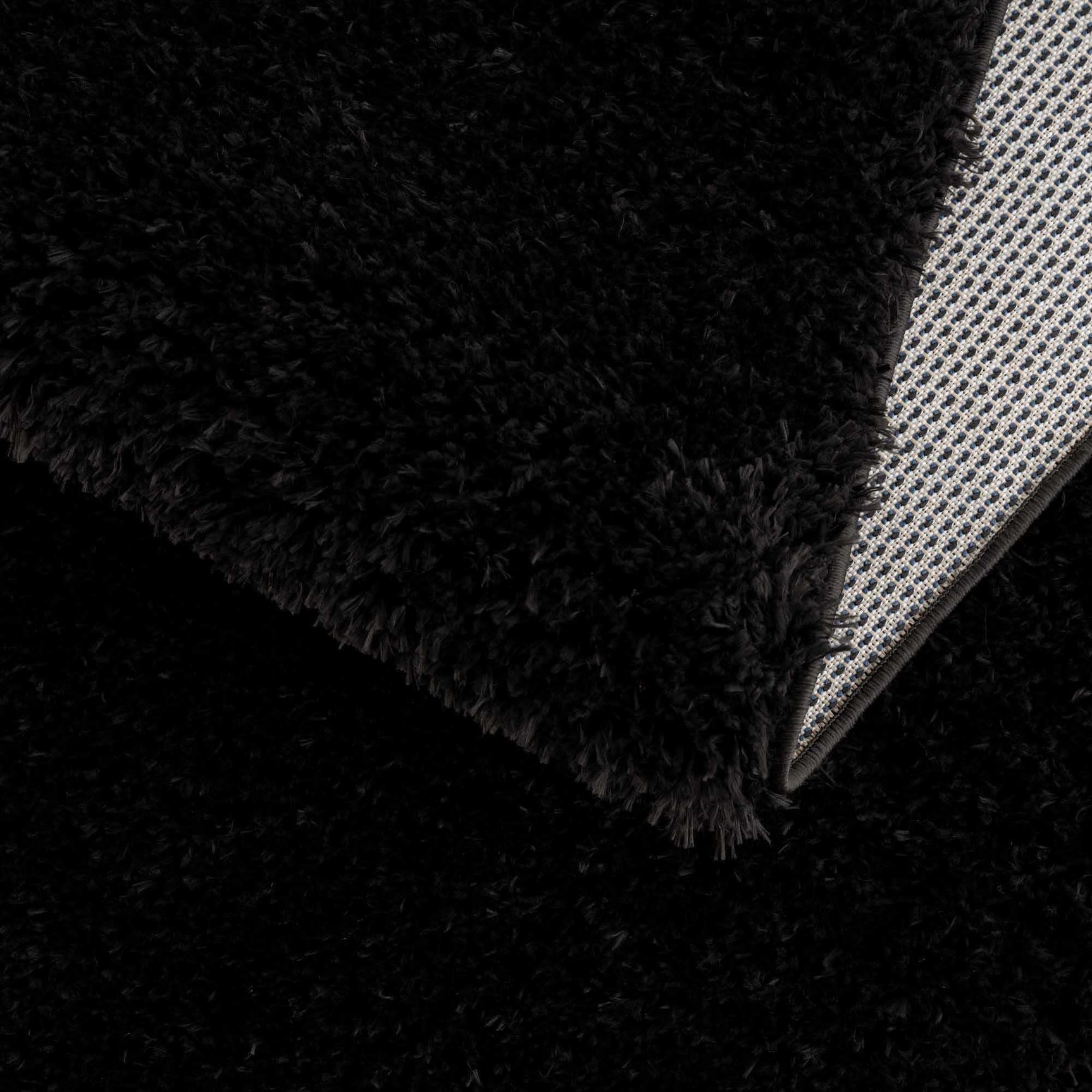 Faina Solid Black Shag Rug Washable - Ornate Home