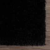 Faina Solid Black Shag Rug Washable - Ornate Home