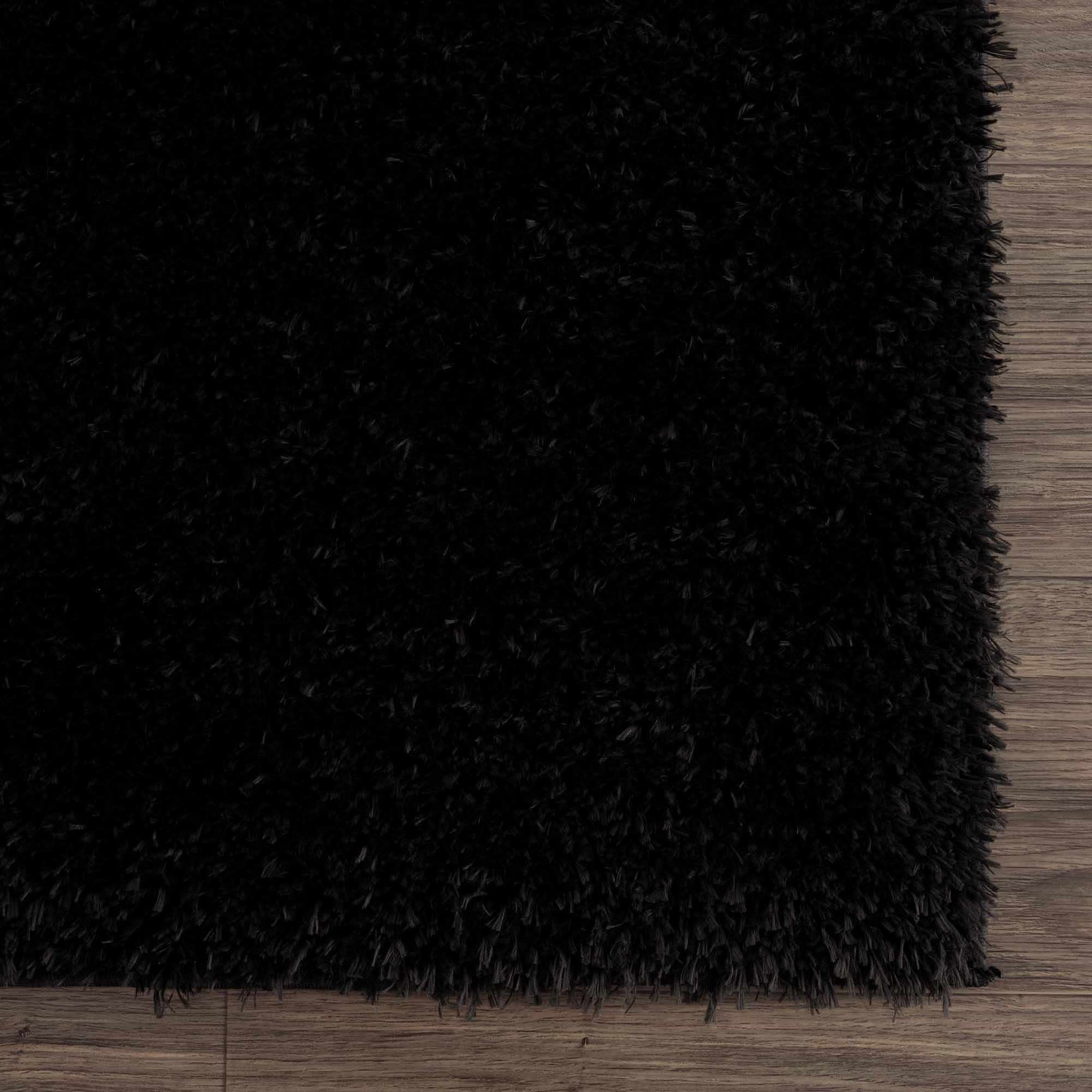 Faina Solid Black Shag Rug Washable - Ornate Home