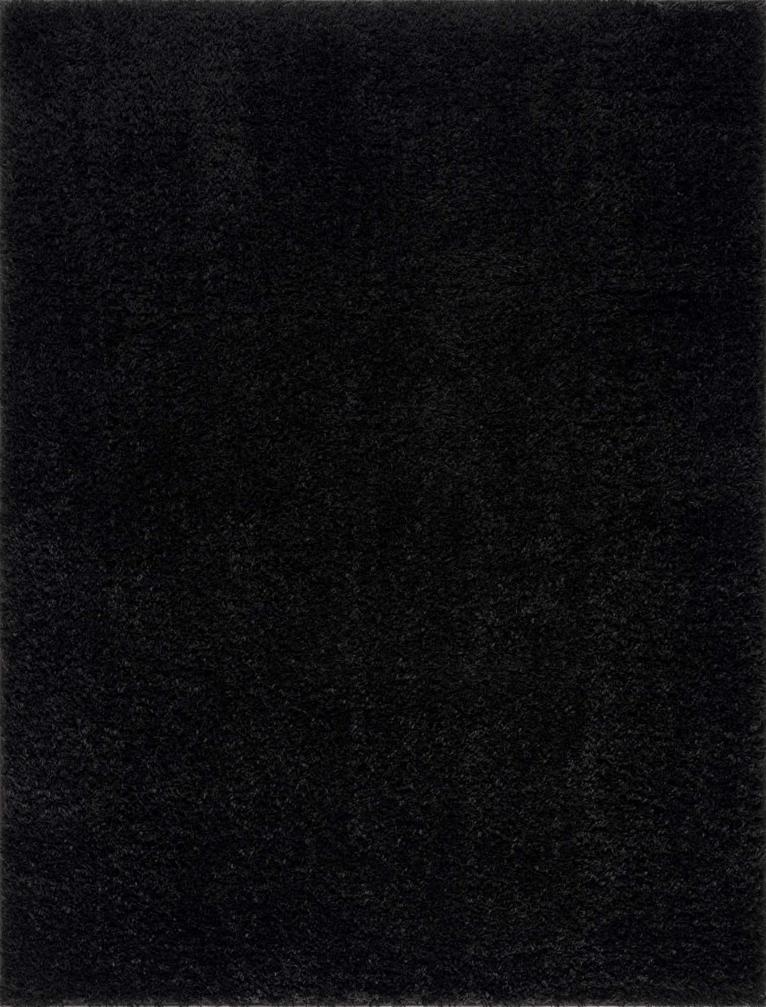Faina Solid Black Shag Washable Area Rug - Clearance - Ornate Home