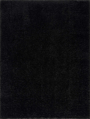 Faina Solid Black Shag Washable Area Rug - Clearance - Ornate Home