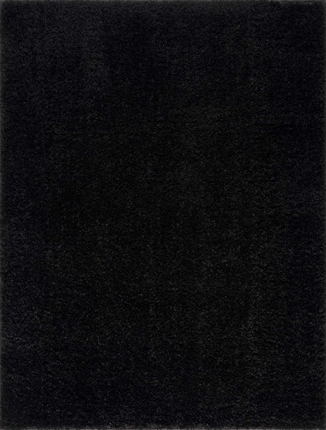 Faina Solid Black Shag Washable Area Rug - Clearance - Ornate Home