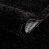 Faina Solid Black Shag Washable Area Rug - Clearance - Ornate Home