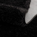 Faina Solid Black Shag Washable Area Rug - Clearance - Ornate Home