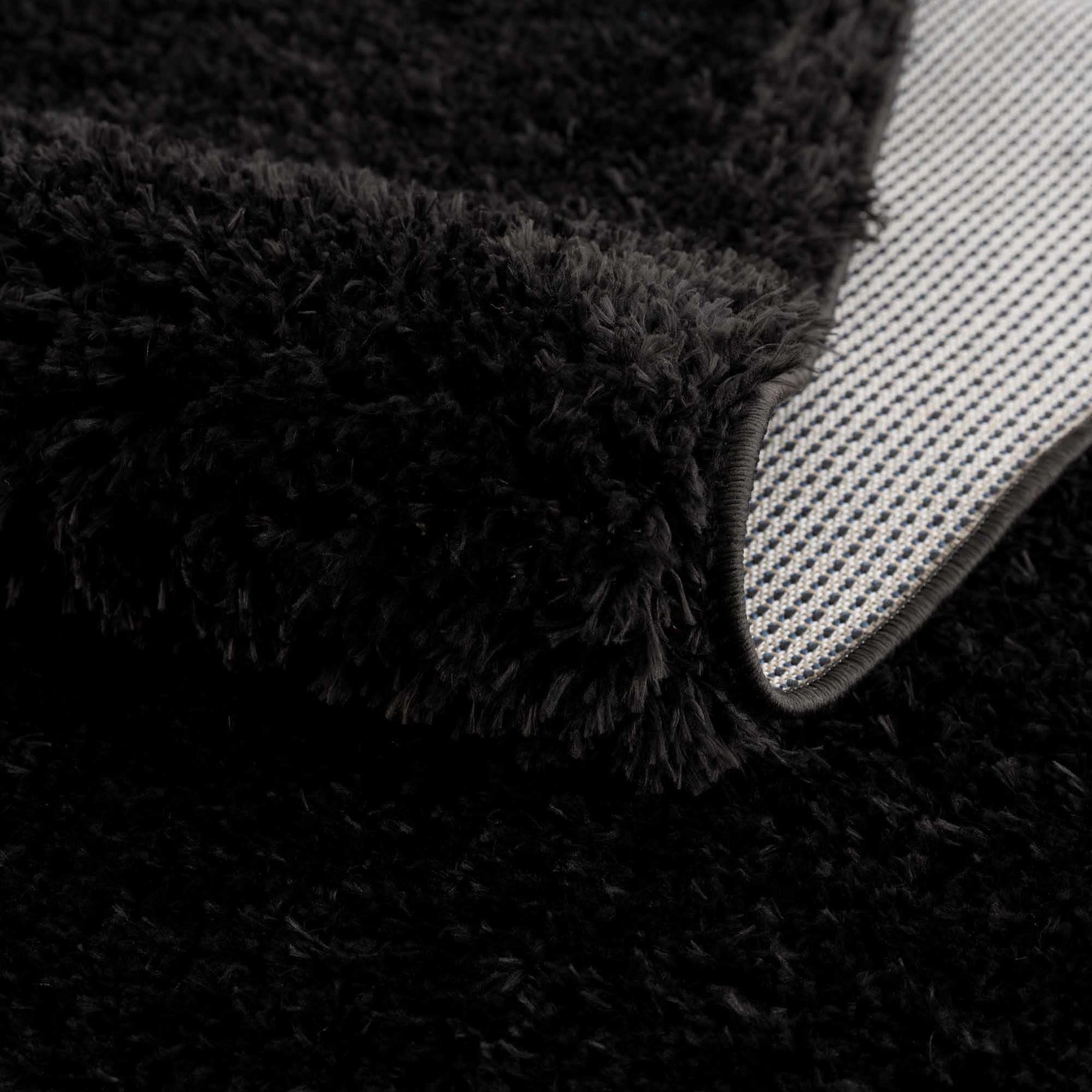 Faina Solid Black Shag Washable Area Rug - Clearance - Ornate Home