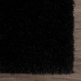 Faina Solid Black Shag Washable Area Rug - Clearance - Ornate Home
