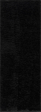 Faina Solid Black Shag Washable Area Rug - Clearance - Ornate Home
